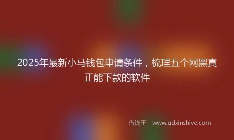 2025年最新小马钱包申请条件，梳理五个网黑真正能下款的软件