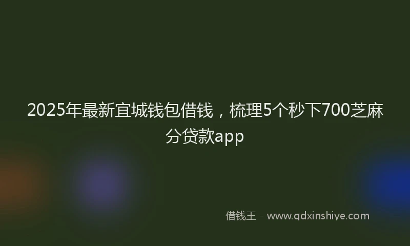 2025年最新宜城钱包借钱，梳理5个秒下700芝麻分贷款app