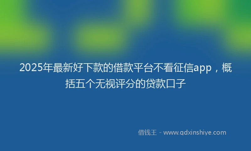 2025年最新好下款的借款平台不看征信app，概括五个无视评分的贷款口子
