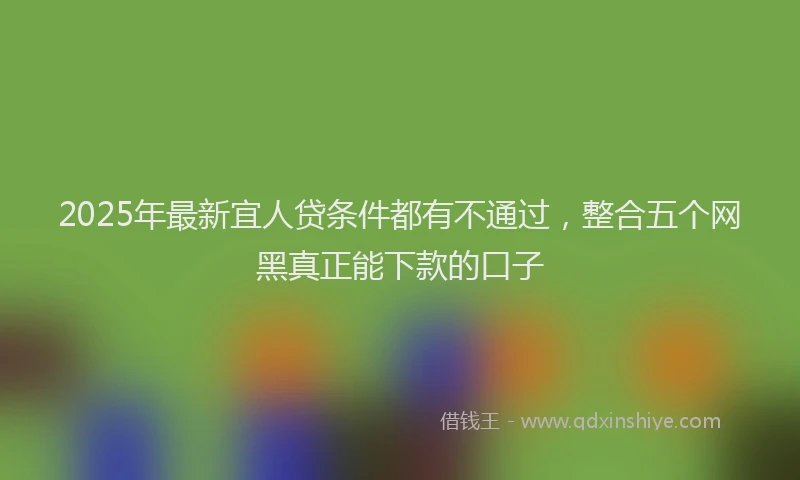 2025年最新宜人贷条件都有不通过，整合五个网黑真正能下款的口子