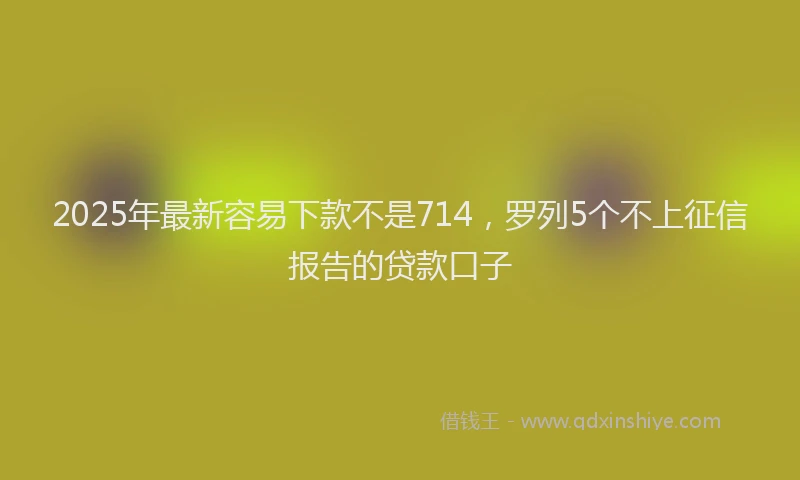 2025年最新容易下款不是714，罗列5个不上征信报告的贷款口子