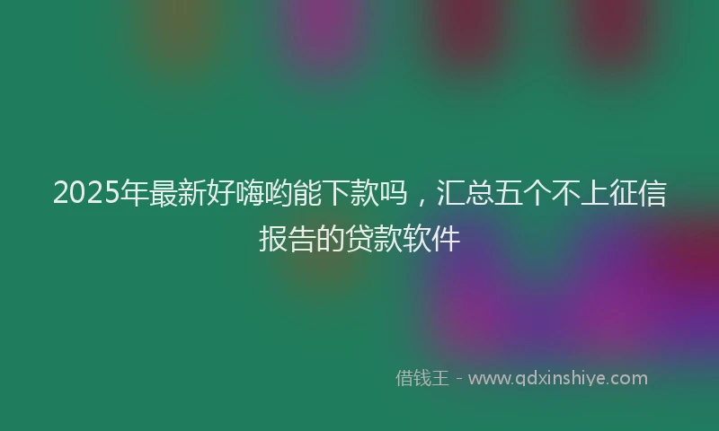 2025年最新好嗨哟能下款吗，汇总五个不上征信报告的贷款软件