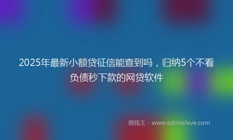 2025年最新小额贷征信能查到吗，归纳5个不看负债秒下款的网贷软件