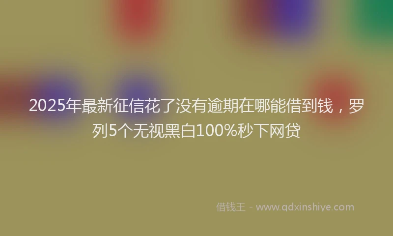 2025年最新征信花了没有逾期在哪能借到钱，罗列5个无视黑白100%秒下网贷
