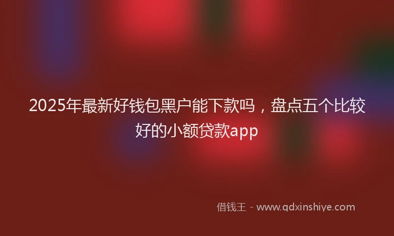 2025年最新好钱包黑户能下款吗，盘点五个比较好的小额贷款app