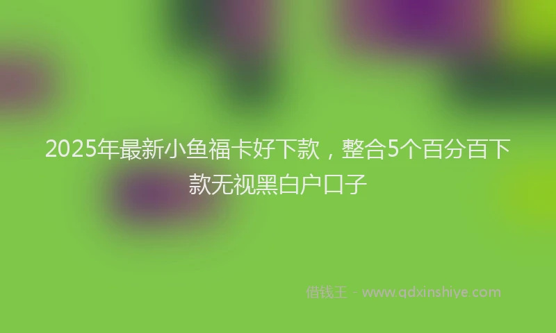 2025年最新小鱼福卡好下款，整合5个百分百下款无视黑白户口子