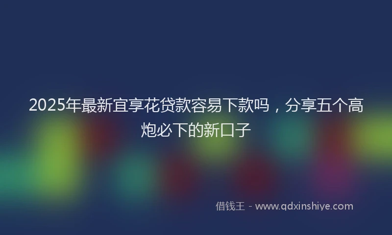 2025年最新宜享花贷款容易下款吗，分享五个高炮必下的新口子