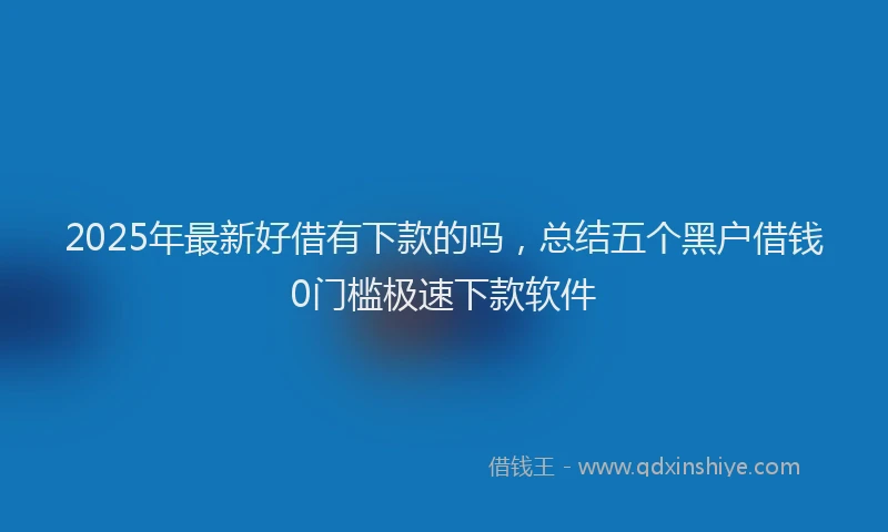2025年最新好借有下款的吗，总结五个黑户借钱0门槛极速下款软件