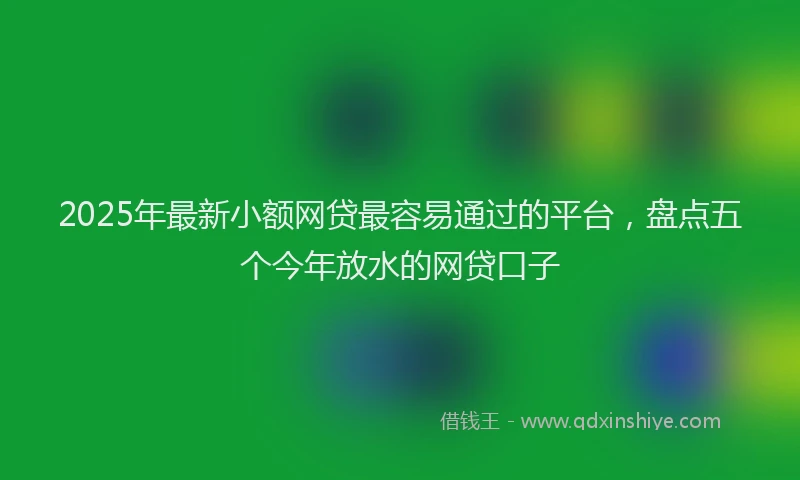 2025年最新小额网贷最容易通过的平台，盘点五个今年放水的网贷口子