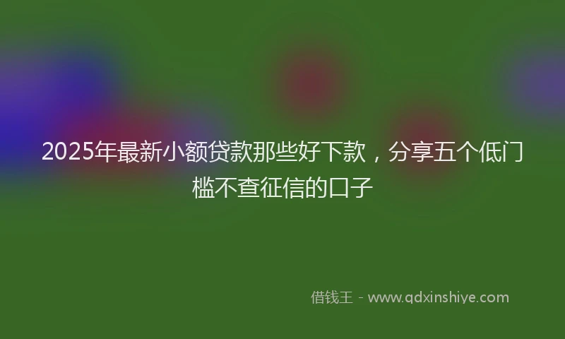 2025年最新小额贷款那些好下款，分享五个低门槛不查征信的口子