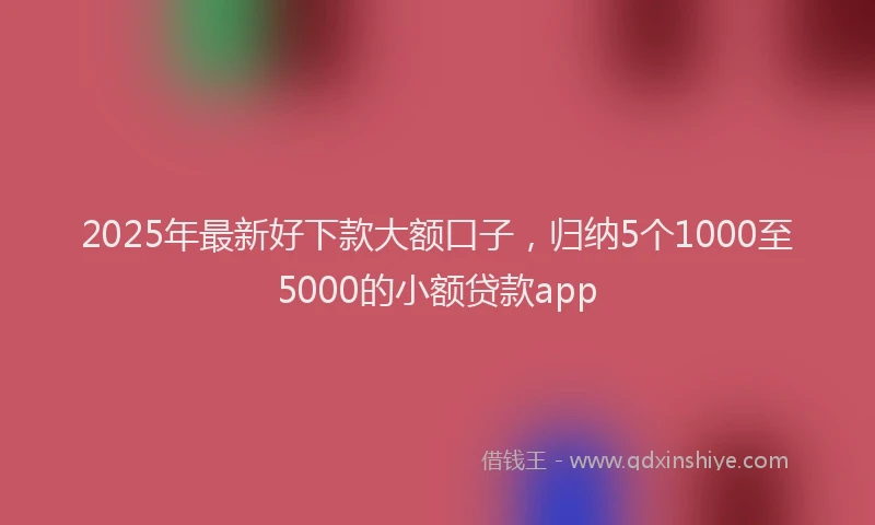 2025年最新好下款大额口子，归纳5个1000至5000的小额贷款app