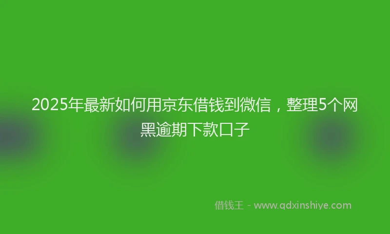 2025年最新如何用京东借钱到微信，整理5个网黑逾期下款口子