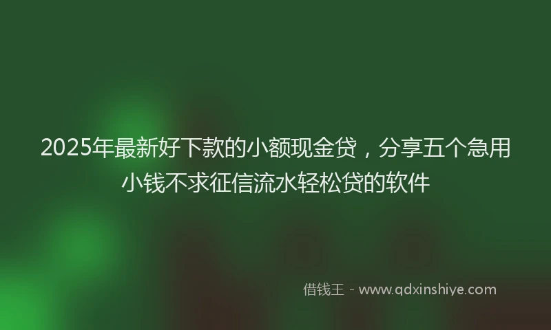 2025年最新好下款的小额现金贷，分享五个急用小钱不求征信流水轻松贷的软件
