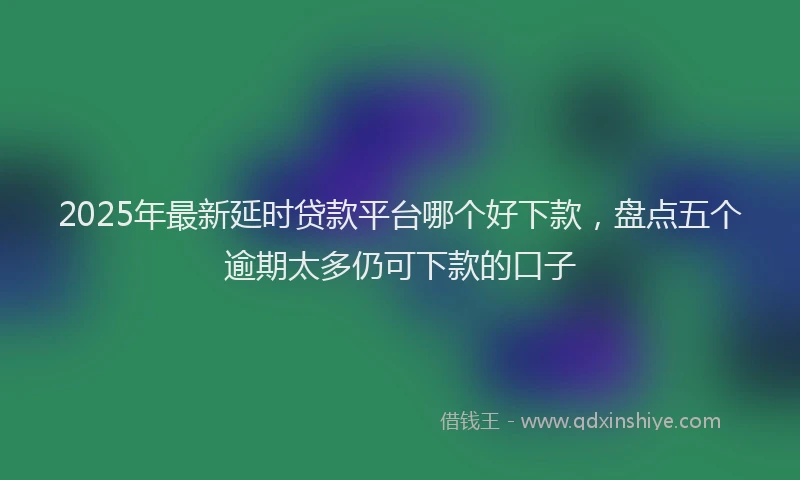 2025年最新延时贷款平台哪个好下款，盘点五个逾期太多仍可下款的口子
