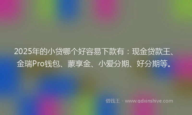 2025年的小贷哪个好容易下款有：现金贷款王、金瑞Pro钱包、蒙享金、小爱分期、好分期等。