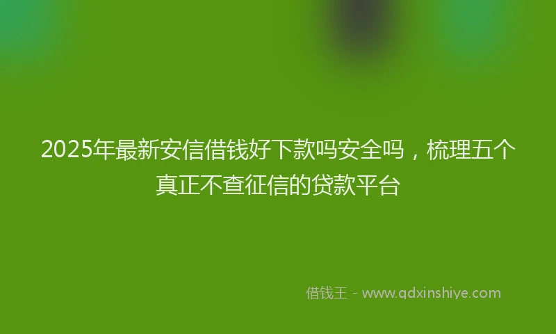 2025年最新安信借钱好下款吗安全吗，梳理五个真正不查征信的贷款平台