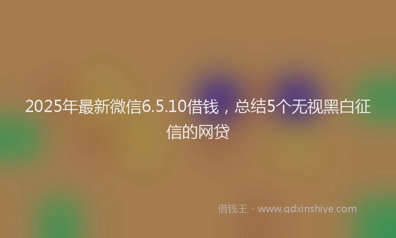2025年最新微信6.5.10借钱，总结5个无视黑白征信的网贷