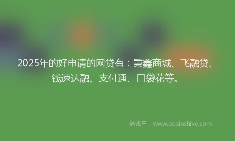 2025年的好申请的网贷有：秉鑫商城、飞融贷、钱速达融、支付通、口袋花等。