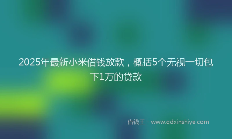2025年最新小米借钱放款，概括5个无视一切包下1万的贷款