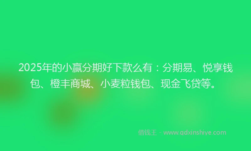 2025年的小赢分期好下款么有：分期易、悦享钱包、橙丰商城、小麦粒钱包、现金飞贷等。