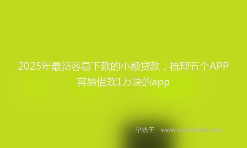 2025年最新容易下款的小额贷款，梳理五个APP容易借款1万块的app