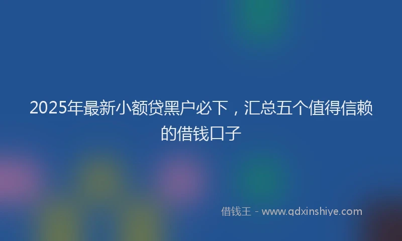2025年最新小额贷黑户必下，汇总五个值得信赖的借钱口子
