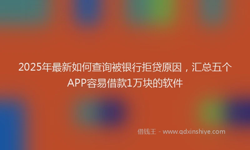 2025年最新如何查询被银行拒贷原因，汇总五个APP容易借款1万块的软件