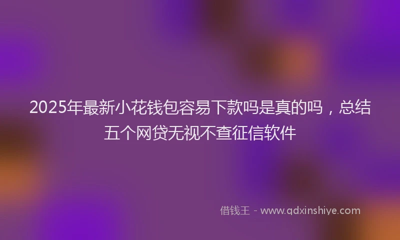 2025年最新小花钱包容易下款吗是真的吗，总结五个网贷无视不查征信软件