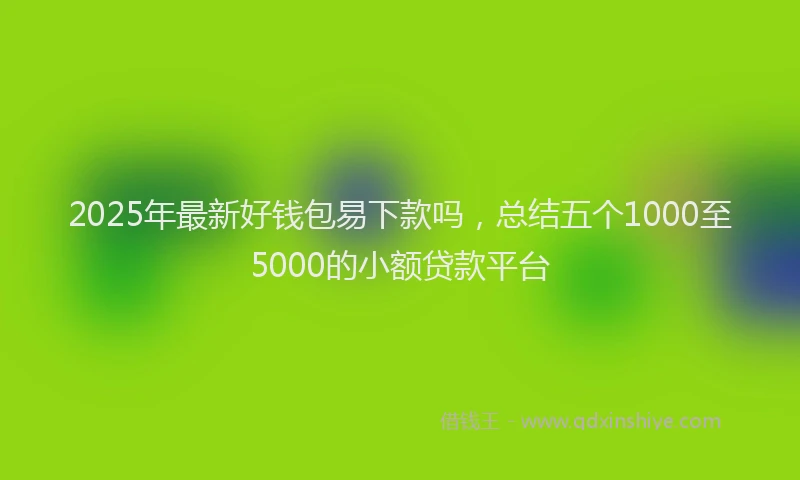 2025年最新好钱包易下款吗，总结五个1000至5000的小额贷款平台