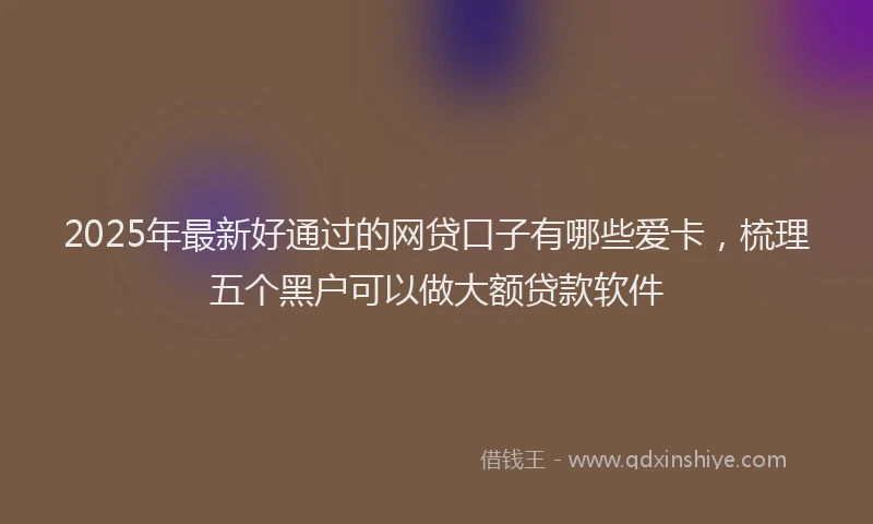 2025年最新好通过的网贷口子有哪些爱卡，梳理五个黑户可以做大额贷款软件