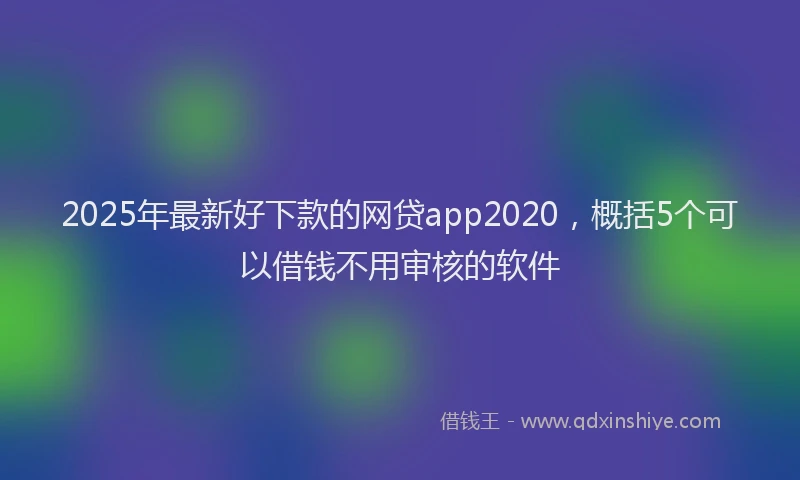 2025年最新好下款的网贷app2020，概括5个可以借钱不用审核的软件