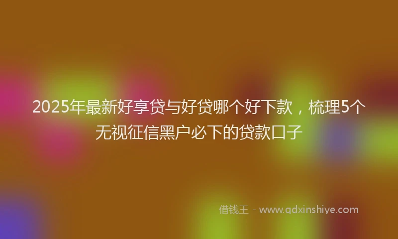 2025年最新好享贷与好贷哪个好下款，梳理5个无视征信黑户必下的贷款口子