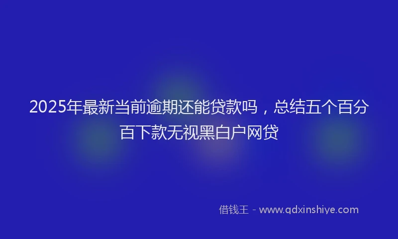 2025年最新当前逾期还能贷款吗，总结五个百分百下款无视黑白户网贷