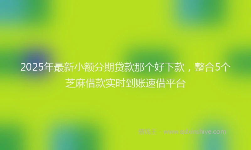 2025年最新小额分期贷款那个好下款，整合5个芝麻借款实时到账速借平台