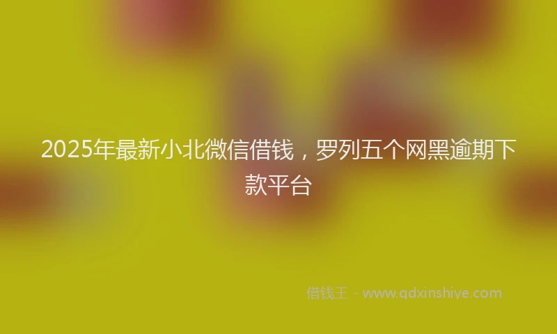 2025年最新小北微信借钱，罗列五个网黑逾期下款平台
