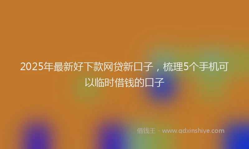2025年最新好下款网贷新口子，梳理5个手机可以临时借钱的口子