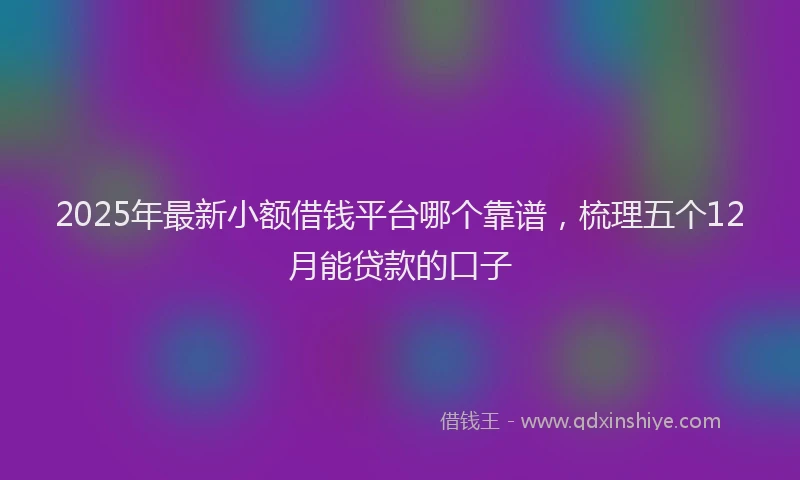 2025年最新小额借钱平台哪个靠谱，梳理五个12月能贷款的口子