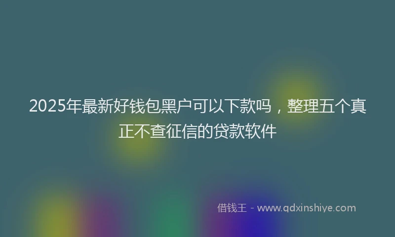 2025年最新好钱包黑户可以下款吗，整理五个真正不查征信的贷款软件
