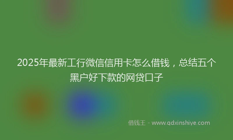 2025年最新工行微信信用卡怎么借钱，总结五个黑户好下款的网贷口子