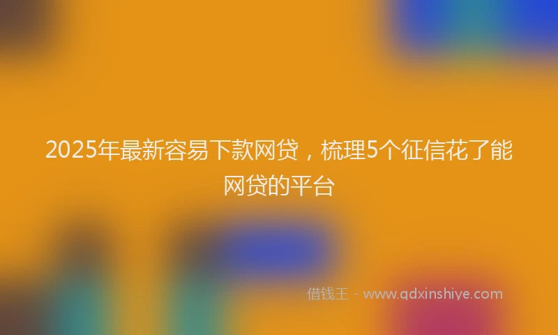 2025年最新容易下款网贷，梳理5个征信花了能网贷的平台