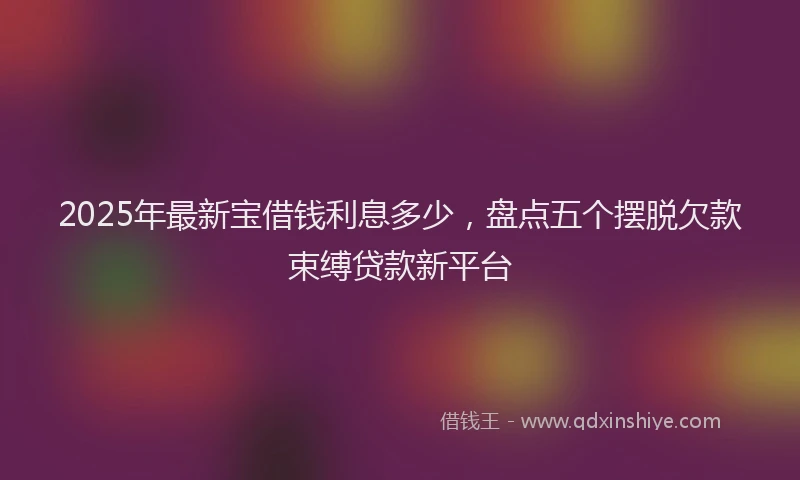 2025年最新宝借钱利息多少，盘点五个摆脱欠款束缚贷款新平台