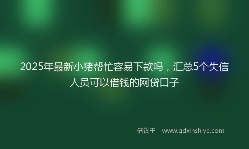 2025年最新小猪帮忙容易下款吗，汇总5个失信人员可以借钱的网贷口子