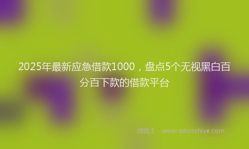 2025年最新应急借款1000，盘点5个无视黑白百分百下款的借款平台