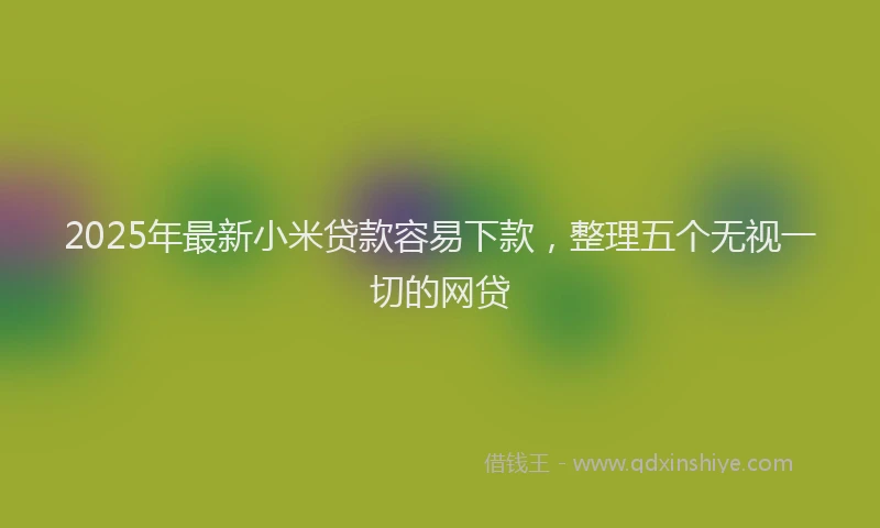 2025年最新小米贷款容易下款，整理五个无视一切的网贷