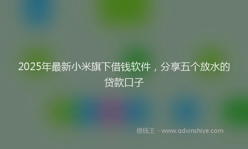 2025年最新小米旗下借钱软件，分享五个放水的贷款口子