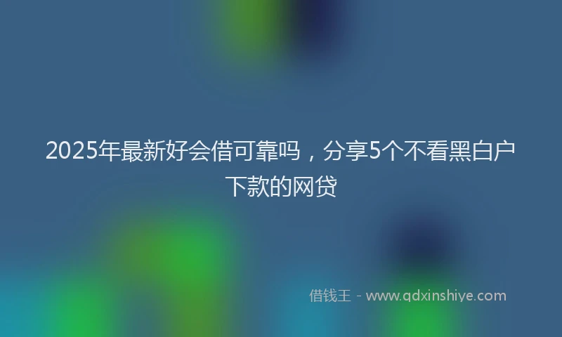 2025年最新好会借可靠吗，分享5个不看黑白户下款的网贷