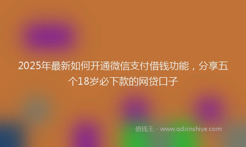 2025年最新如何开通微信支付借钱功能，分享五个18岁必下款的网贷口子