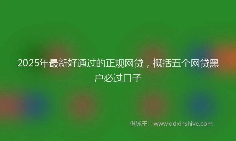 2025年最新好通过的正规网贷，概括五个网贷黑户必过口子