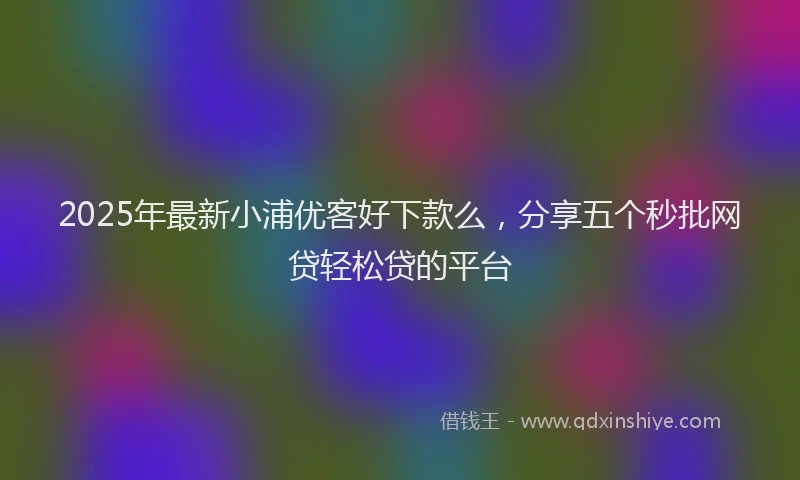2025年最新小浦优客好下款么，分享五个秒批网贷轻松贷的平台