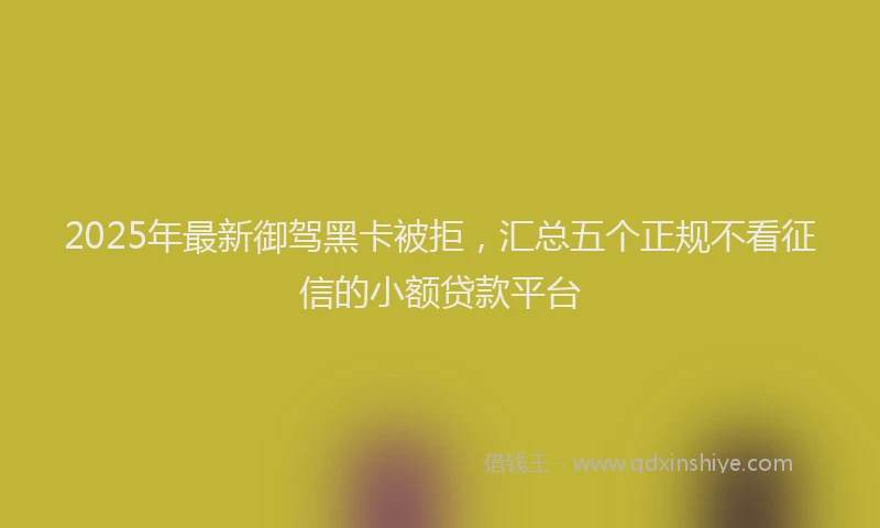2025年最新御驾黑卡被拒，汇总五个正规不看征信的小额贷款平台